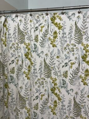 Envogue Green & Blue Botanical Shower Curtain